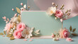 Happy Mother`s Day, Women`s Day, birthday, invitation or Thank You card. Pastel colors.  Paper craft card. Space for text.