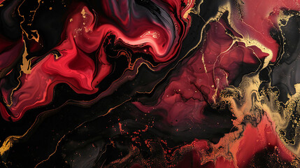 Wall Mural - Resin art, dark red marsala abstract background