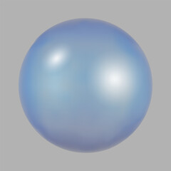 Wall Mural - Vector isolated glossy translucent 3d bubble on gray background. Abstract water or soap bubble.