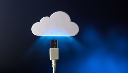 cloud with a USB,  data transfer 