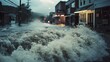 Town Inundated by Flash Flood