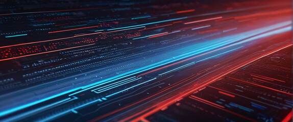 abstract background of coding software for geoscience, red and blue tone