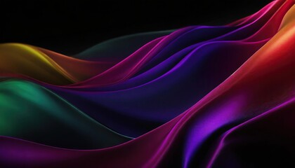 Wall Mural - Abstract Background with 3D Wave Gradient Silk Fabric 