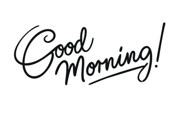 Poster - beautiful text Good morning on a transparent background