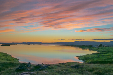 Canvas Print - Seashore in Northwest Iceland at sunset.