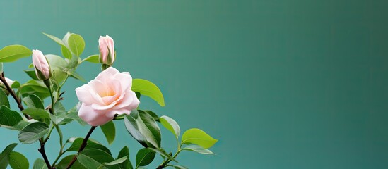 Sticker - Pink rose in a vase on a table