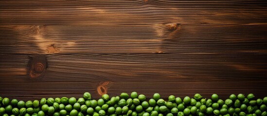 Poster - Fresh green peas on a wooden surface