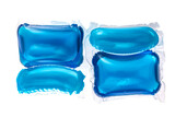 Fototapeta Konie - square washing capsule with blue gel