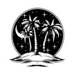 Palmen Sommer Icon Urlaub Strand Meer Landschaft Beach Silhouette Tattoo