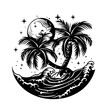 Palmen Sommer Urlaub Strand Meer Landschaft Beach Silhouette Tattoo