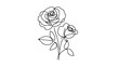 Rose flower icon. Continuous one line drawing.