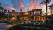 A contemporary estate design featuring innovative landscaping, dramatic lighting effects, and architectural details that redefine luxury living in a modern context.