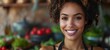 © TEERAPONG - commercial visual of a young woman engaging with a variety of citrus fruits, illustrating a vibrant healthy food theme on a warm pink background, perfect for wellness campaigns