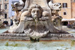 Detail of Pantheon Fountain at Piazza della Rotonda in Rome, Italy