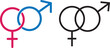 Unisex symbol icon collection. Male and female symbols. EPS 10 vector