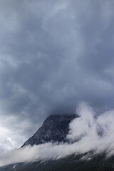  Mountain landscape. rain clouds over the mountain.  Turkey.