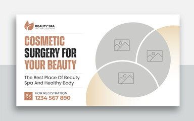 Wall Mural - Beauty spa web banner template design | Health and body massage, salon, cosmetic treatment service marketing video thumbnail