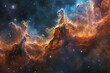 A mesmerizing sight of countless stars forming a dense cluster in the expansive night sky, A fantastical celestial cloud in myriad hues of a nebula, AI Generated