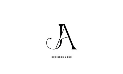 Wall Mural - JA, AJ,, J, A, Abstract Letters Logo Monogram