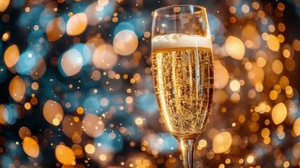 Wall Mural - Glass of Champagne With Blurry Background