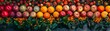 Capture the essence of innovation in a visually appealing design Display an aerial view of an interactive art installation where fruits are artfully arranged to produce melodious harmonies Infuse the 