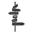 Silhouette steel directional signboard black color only