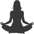 © NikahGeh - Silhouette Woman meditation yoga full body black color only