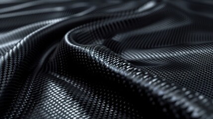 Wall Mural - A texture panorama of black carbon fiber, showcasing the material used in advanced manufacturing and design
