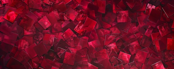 Canvas Print - Abstract red background with cubes.