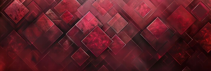 Canvas Print - Abstract red background with cubes.