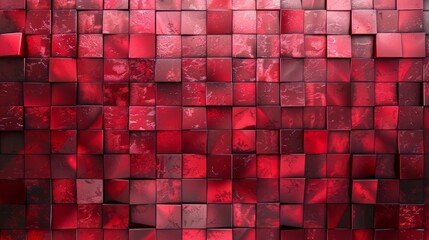 Canvas Print - Abstract red background with cubes.