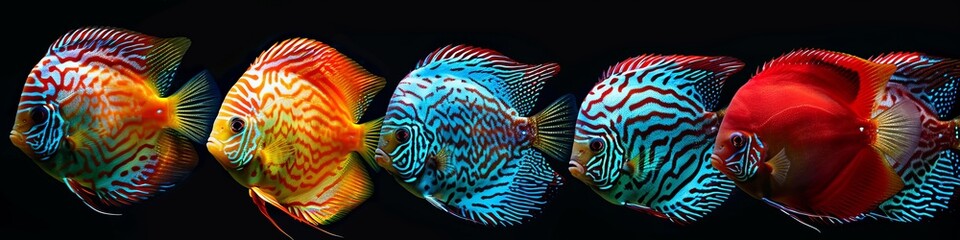 Marine exotic bright colored fish background.