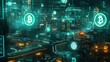 A futuristic marketplace where digital currencies and blockchain transactions are the norm AI generated illustration