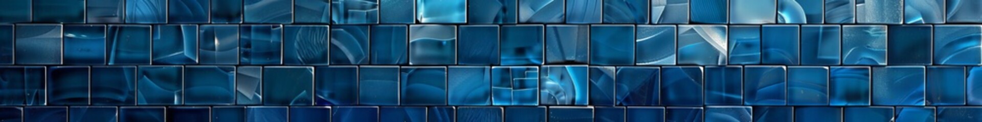 Sticker - Abstract blue background with cubes.