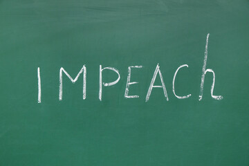 Wall Mural - Word IMPEACH written on chalkboard