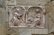 Annunciazione; bassorilievo all'esterno della Basilica di San Michele a Pavia