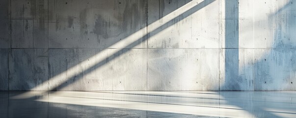 Poster - Sunlight casting shadows on concrete wall