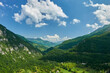 Montenegro. Tara river canyon. Beautiful panorama mountains of Montenegro. Mountains and forests on the slopes of the mountains.