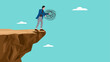 relaxation to relieve anxiety or stress from brain, businessman dropping stress messy line ball from cliff to abyss to relieve fatigue vector illustration
