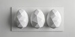 Аbstract, geometric easter eggs on white background. Minimal Easter concept.	