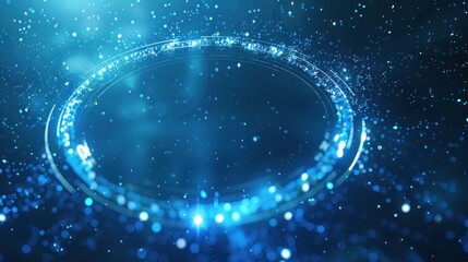 Futuristic Blue technology with abstract digital tech circle background. AI generated image