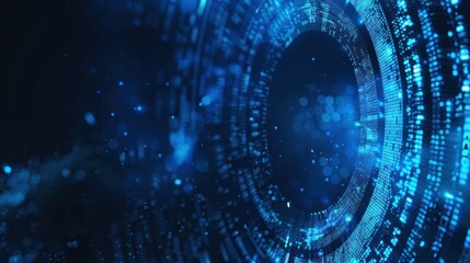 Futuristic Blue technology with abstract digital tech circle background. AI generated image