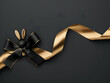 © SuperGlück - Black Easter bunny ribbon with golden trim.