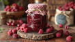 © Sekai - Homemade Raspberry Jam in a Clear Glass Jar