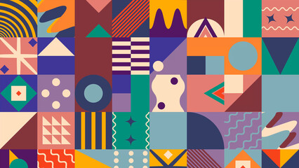 Wall Mural - Vivid Color Geometric Pattern Design