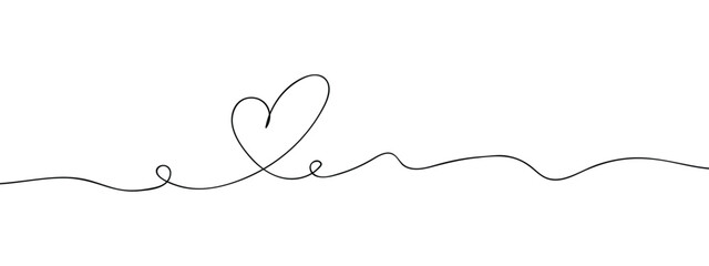 Wall Mural - heart line art style vector with transparent background.