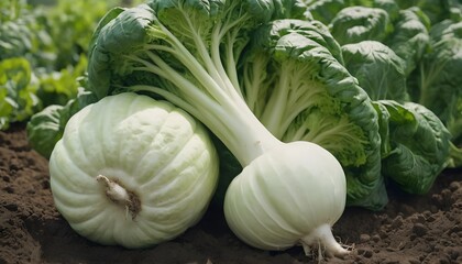 Poster - Vegetable in the garden  green color on an organic farm