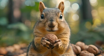 Wall Mural - Squirrel introducing a new line of nut-based snacks