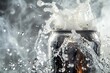 Exploding soda can with dynamic water splashes - High-speed shot of a soda can exploding with crisp water splashes and dynamic movement