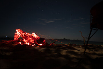 Wall Mural - fire on beach